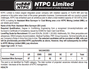 National Thermal Power Corporation Vacancy 2023