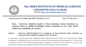 aiims-gorakhpur-senior-resident-bharti-2024