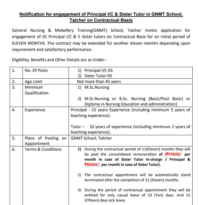 Mahanadi Coldfield Vacancy 2024