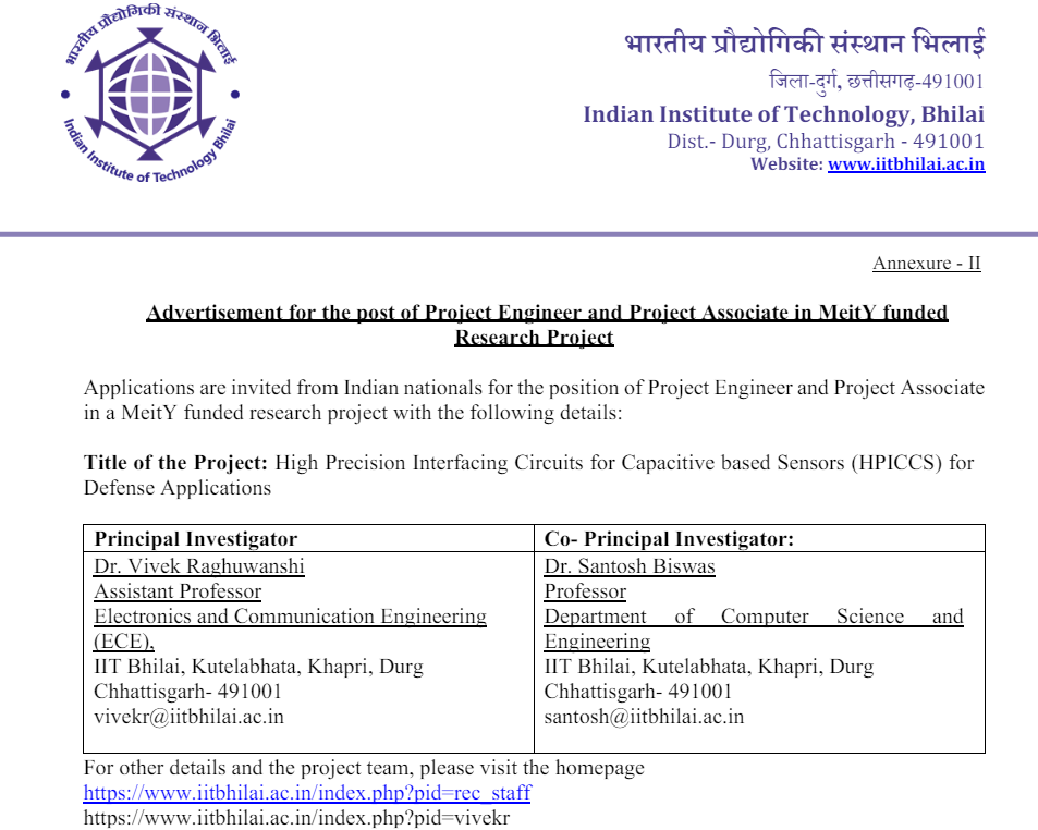  about this image IIT Project Engineer Vacancy 2024 