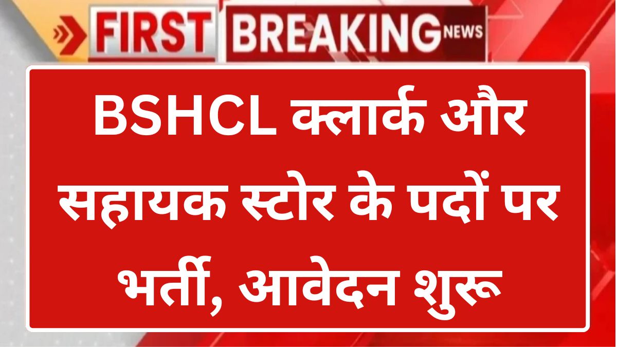 Bshcl clerk and store assistant vacancy 2024