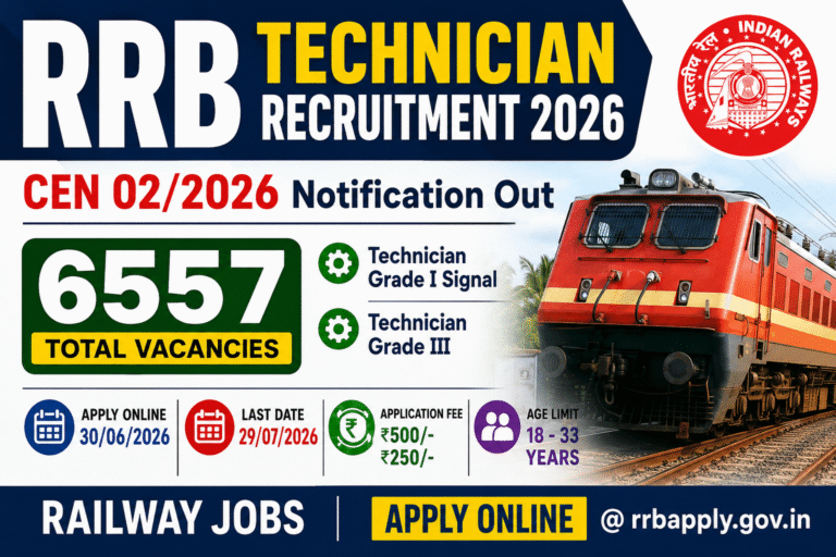 Railway RRB Technician Recruitment 2026 Notification