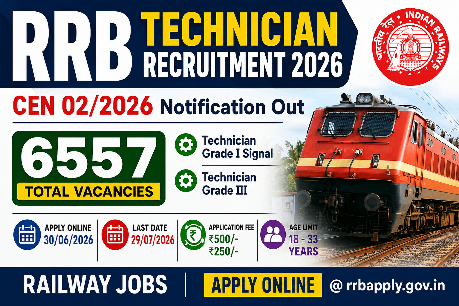Railway RRB Technician Recruitment 2026 Notification